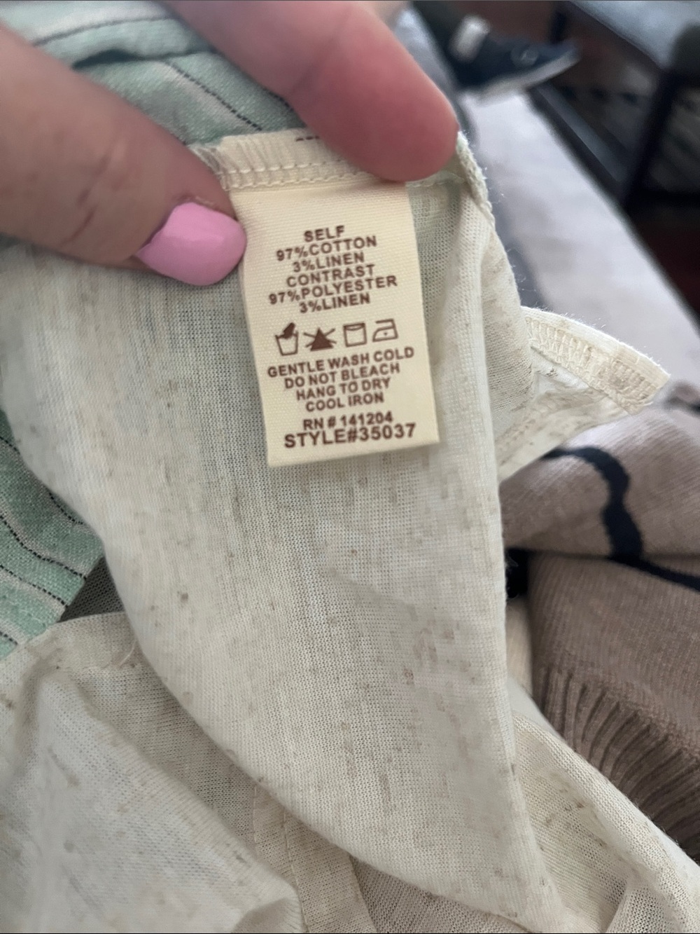 Hem & Thread Mint Green Striped Scoop Neck Top - Picture 3 of 3